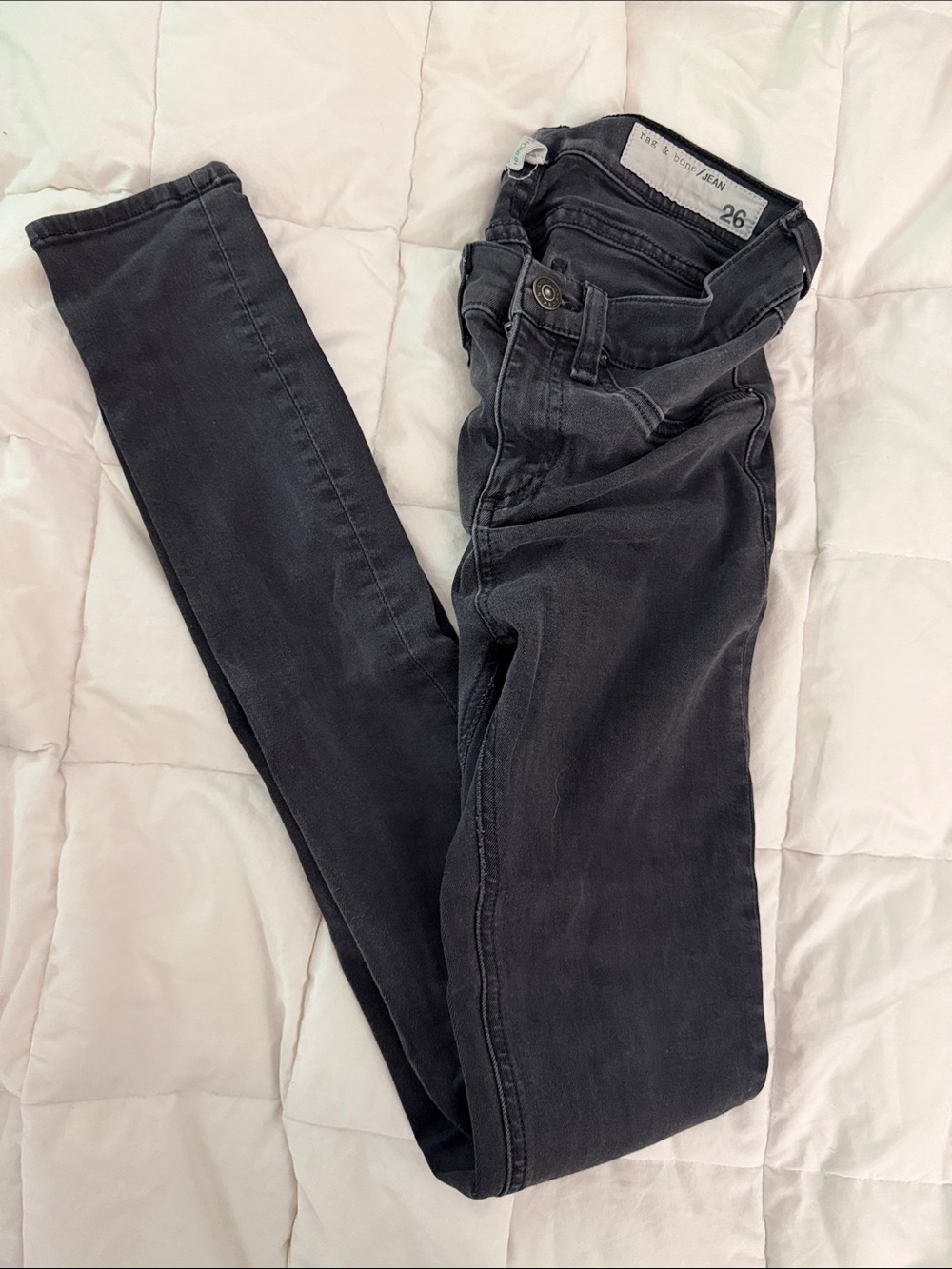Rag & Bone Jane 10" Skinny Jeans Jardine Black Size 26